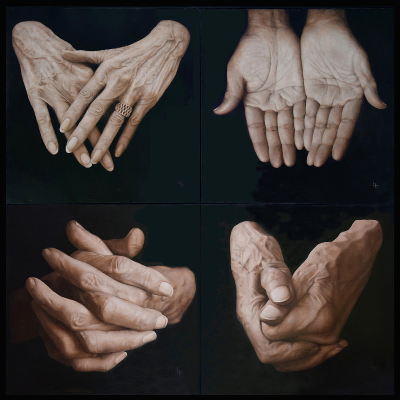 Louise Girardin, mains, polyptyque