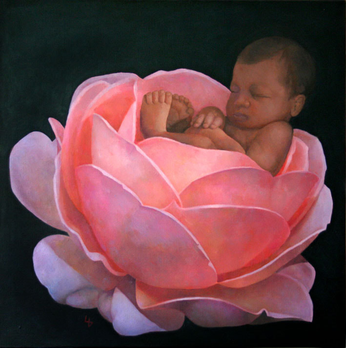 Louise Girardin, bébé, rose