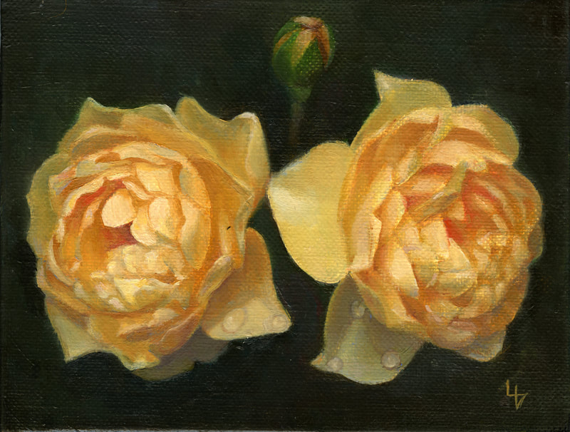 Louise Girardin, roses jaunes
